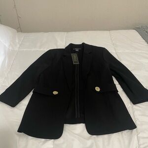 Elegant Black Blazer with Gold Buttons